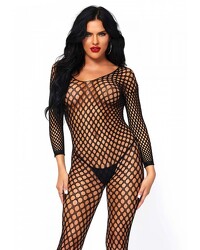 Leg Avenue Langarm Bodystocking mit Loch-Optik